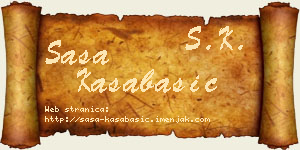 Saša Kasabašić vizit kartica